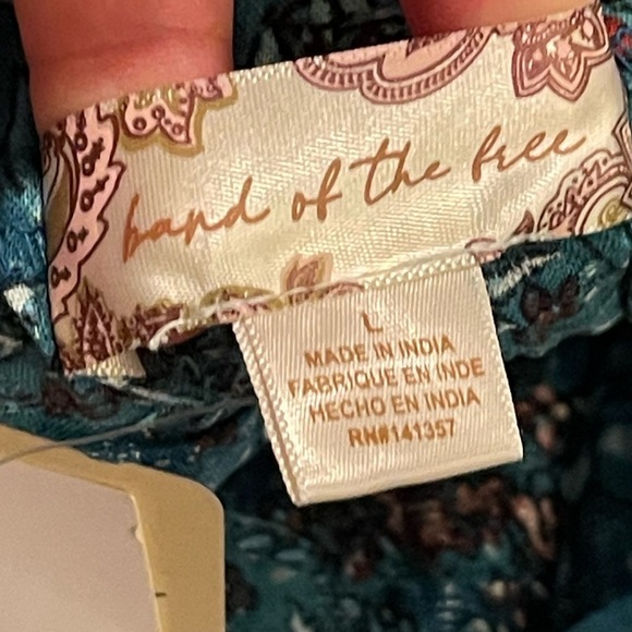 Band of the free nwt CELENE TEAL FLORAL LAYERED MIDI SKIRT - Picture 3 of 10